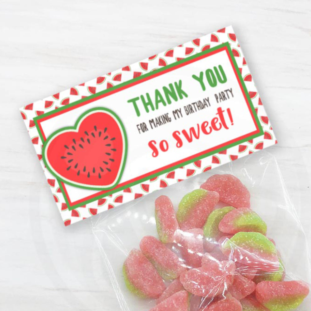 Watermelon Birthday Party Favors, Watermelon Treat Bag Toppers, Fruit –  Your Paper Stash