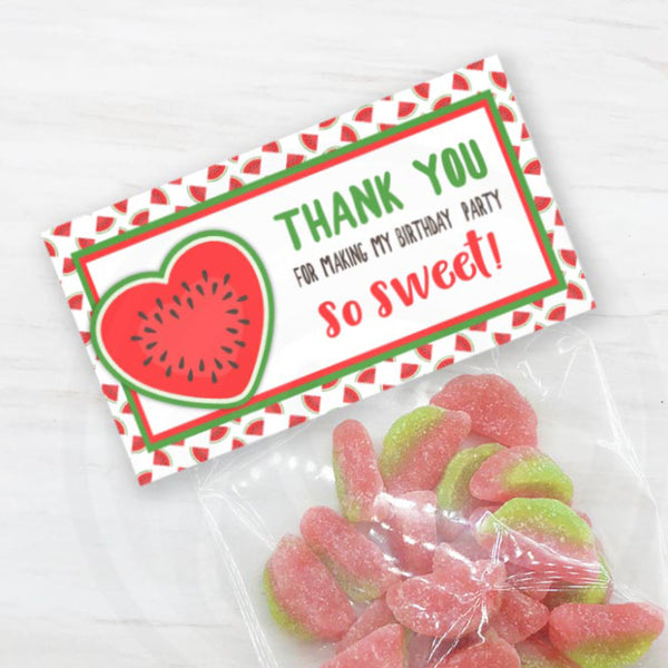 printable watermelon treat bag topper,