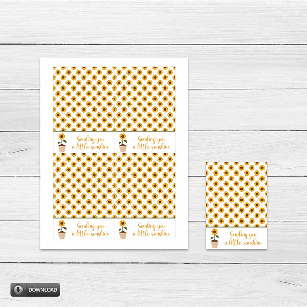 Printable Sunflower Cookie Card Tag Download