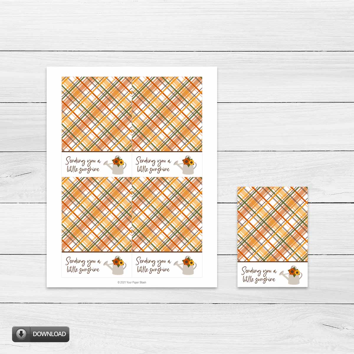 Printable Summer Sunflower Cookie Card Tags