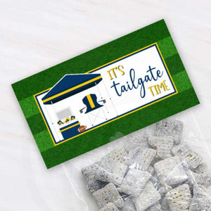 printable tailgate party favor bag toppers, college sports tailgating