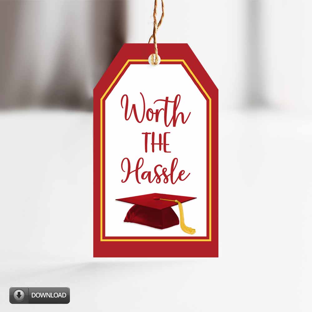 Printable Graduation Gift Tags Red Yellow – Your Paper Stash