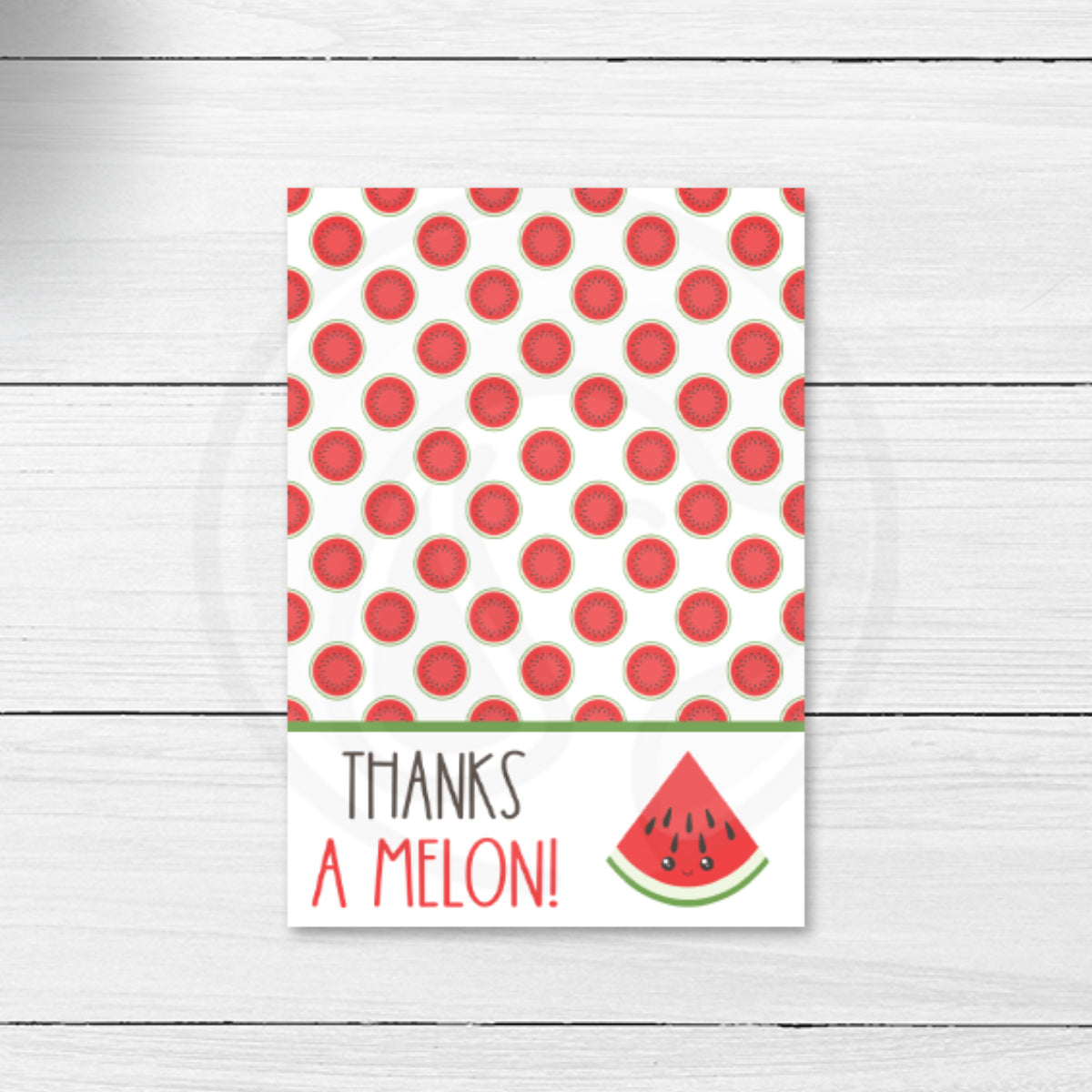 thanks a melon watermelon cookie card, summer mini cookie cards
