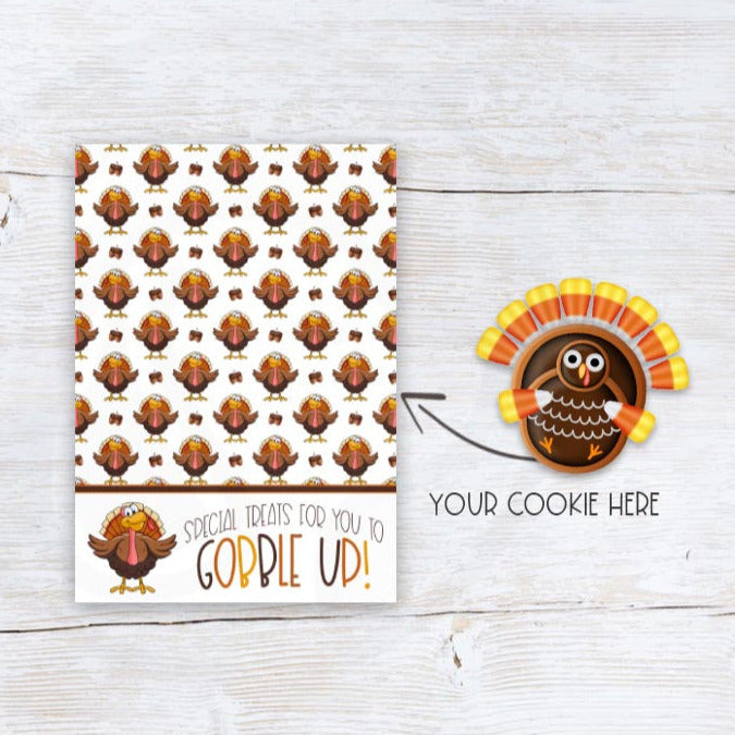 thanksgiving turkey 3.5x5 mini cookie card packaging printable