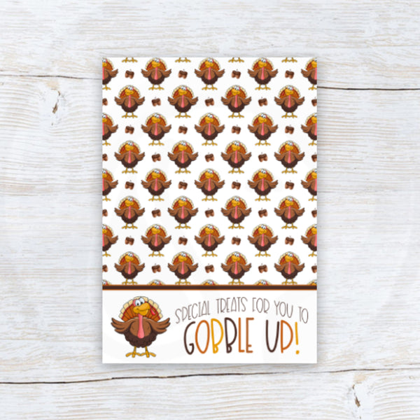 thanksgiving gobble til you wobble printable mini cookie cards and note cards