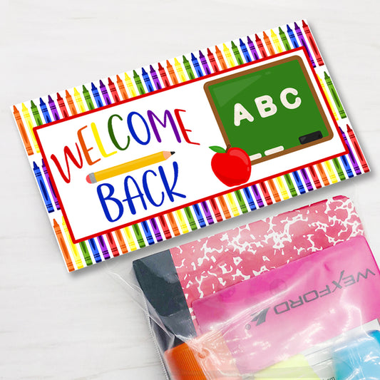 1st day of back to school bacg topper chalkboard teacher classroom party favor supply bag items printable download