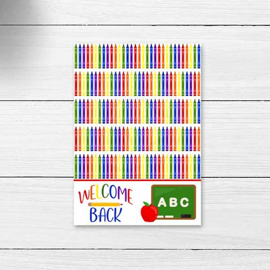 back to school printable cookie cards, crayon cookie card