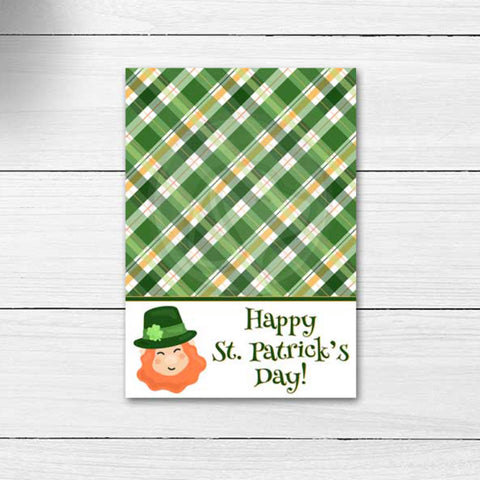 happy st. patrick's day leprechaun cookie card, st. patrick's day printable download