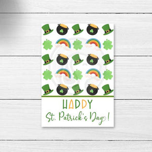 printable st. patrick's day mini cookie card, leprechaun pot of gold cookie card download, your paper stash