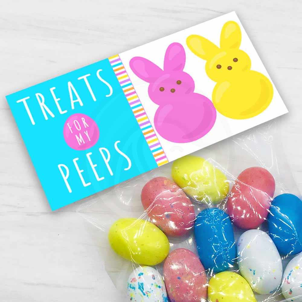 easter printable treats for my peeps candy bag topper,easter basket ideas