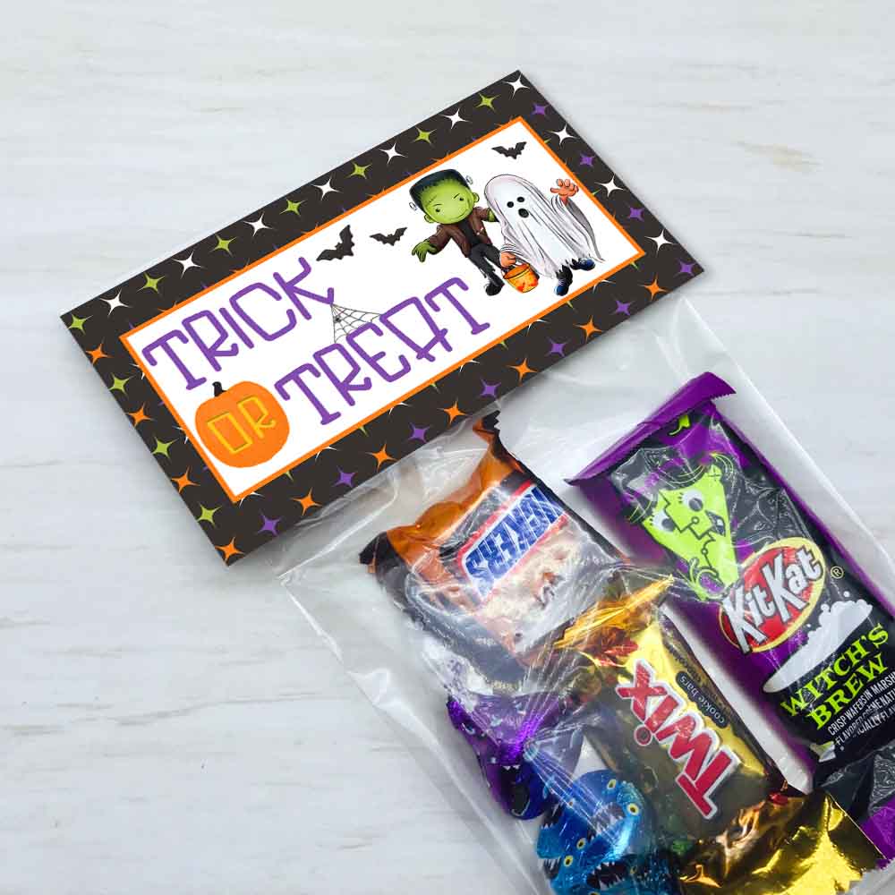kids halloween party treat candy goody bag toppers diy halloween party decor frankenstein ghosts bags