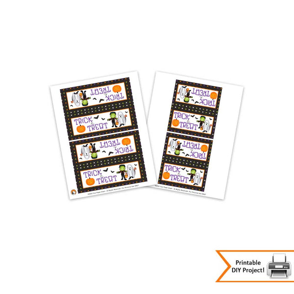 Halloween Trick or Treat Printable Candy Bag Toppers
