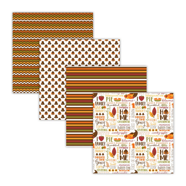 Thanksgiving Digital Scrapbook Paper Backgrounds