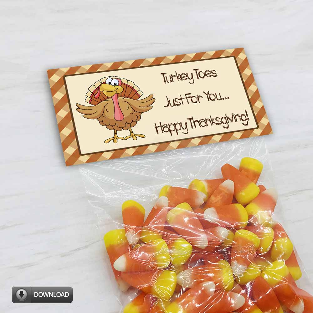 thanksgiving turkey toes candy corn printable treat favor cookie bag topper kids classroom friendsgiving printable instant download yourpaperstash