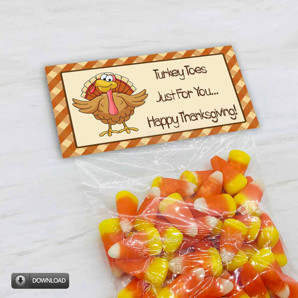 thanksgiving turkey toes candy corn printable treat favor cookie bag topper kids classroom friendsgiving printable instant download yourpaperstash