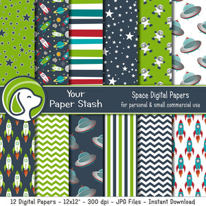 Space Themed Digital Scrapbook Papers And Backgrounds