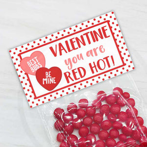 red hot valentine treat and candy bag topper, valentine's day classroom party favor bag topper, instant download, your paper stash
