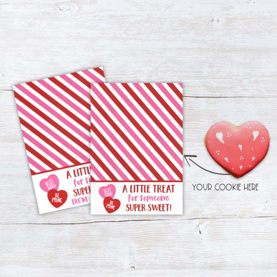 printable valentine's day cookie cards, printable valentine card, valentine classroom card exchange