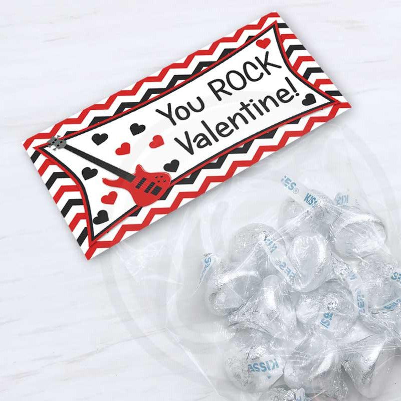 printable valentine you rock treat candy bag topper card exchange kids valentine's day printables instant download diy kids crafts