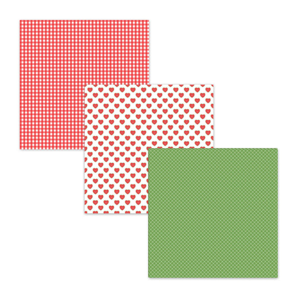 red gingham digital scapbook paper heart watermelon scrapbooking pages