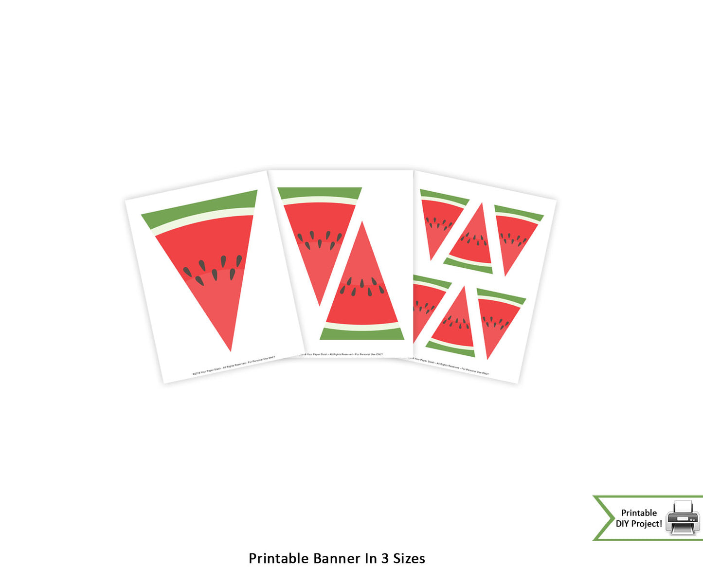 Printable Watermelon Summer Birthday Party Decorations